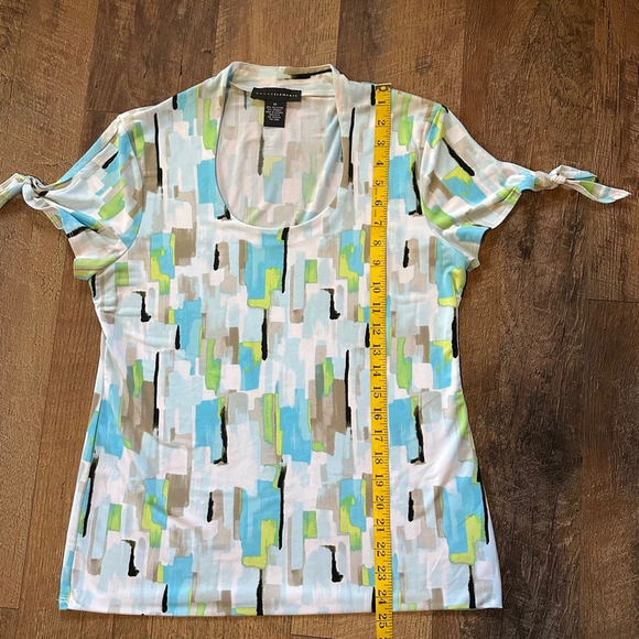 Women's Grace Elements Top Size M Multicolor Short Sleeve - Picture 5 of 6